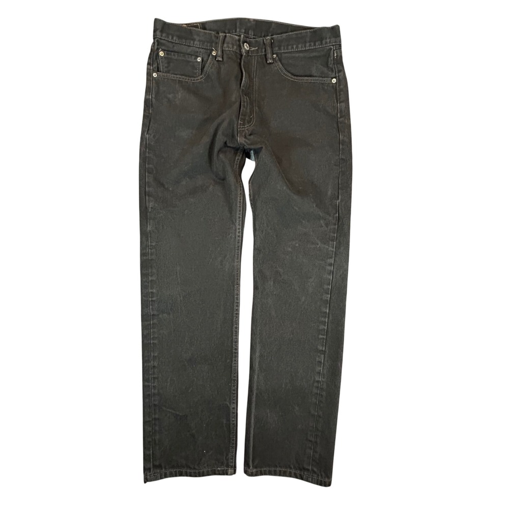 Levi Strauss 505 Mens Black Straight Leg Jeans Size 36x32 Denim Pants